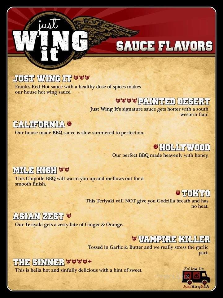 Just Wing It - Sun Valley, CA menu_pic