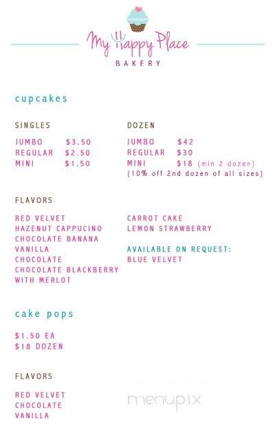 My Happy Place Bakery - Tarzana, CA menu_pic