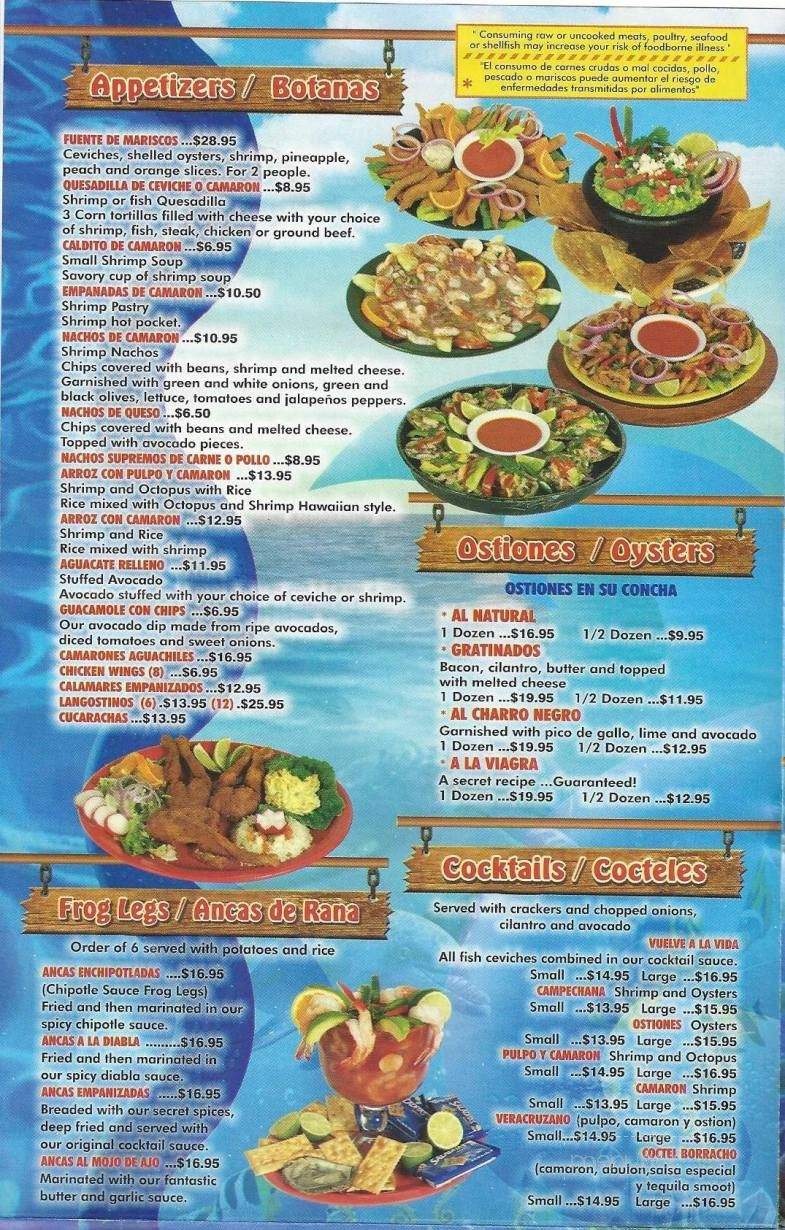 La Canoa - Waukegan, IL menu_pic