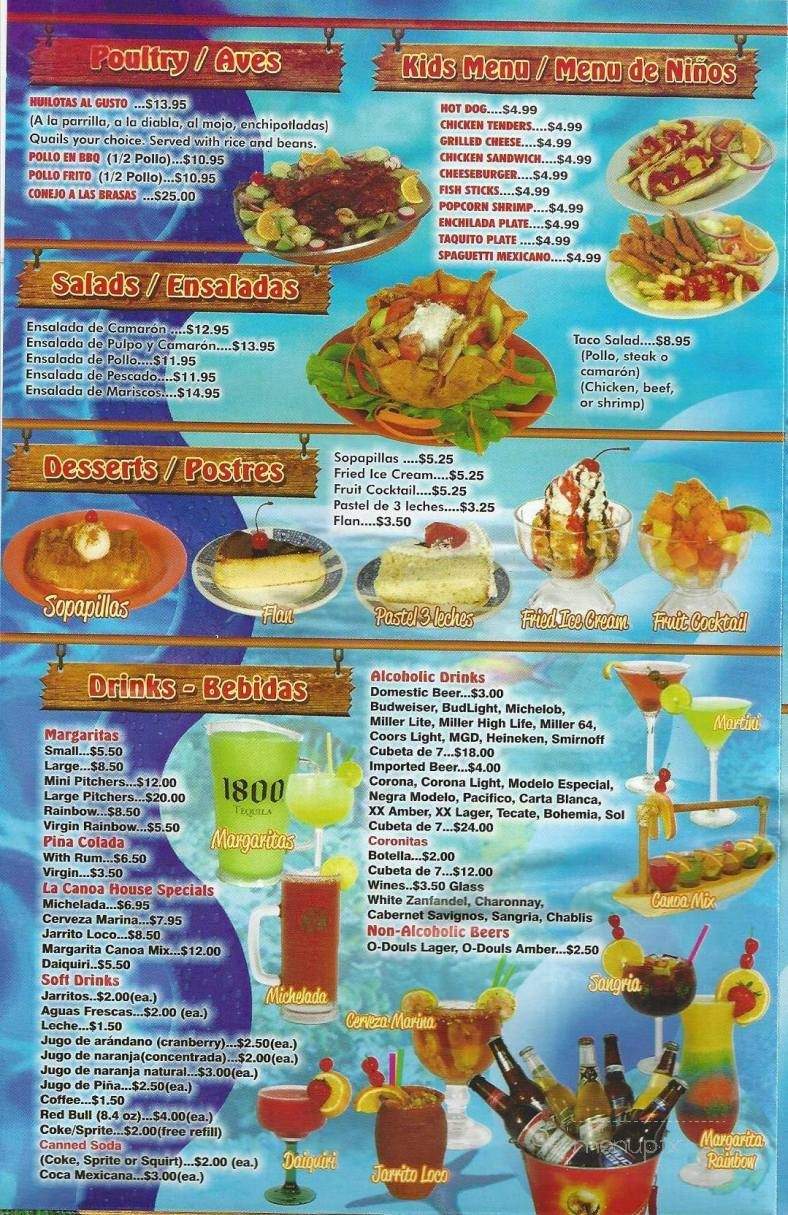 La Canoa - Waukegan, IL menu_pic