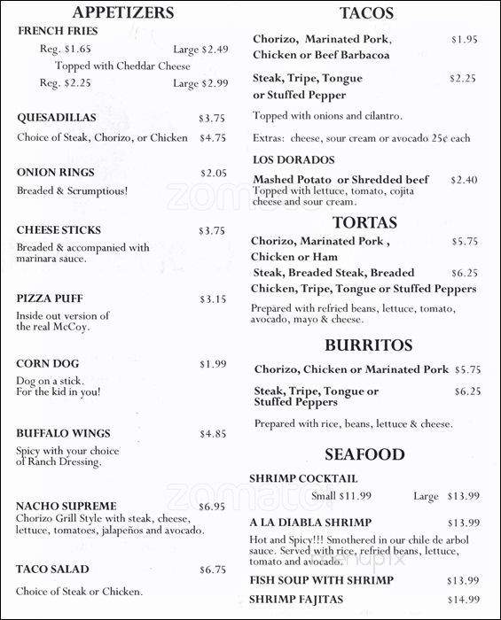 Chorizo Grill - Elgin, IL menu_pic