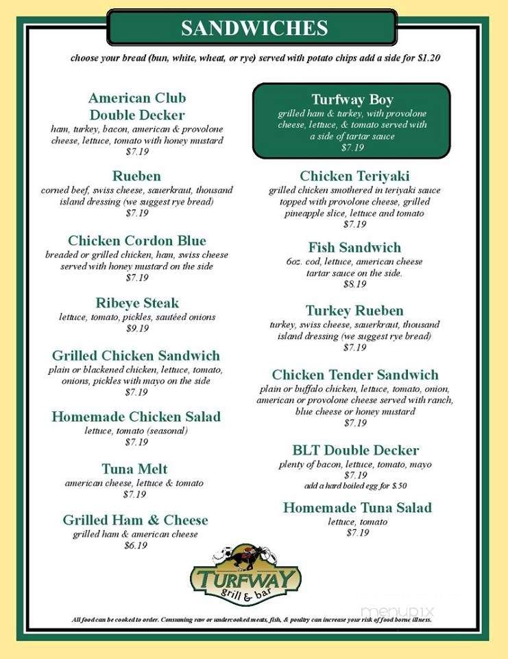 Turfway Grill and Bar - Florence, KY menu_pic