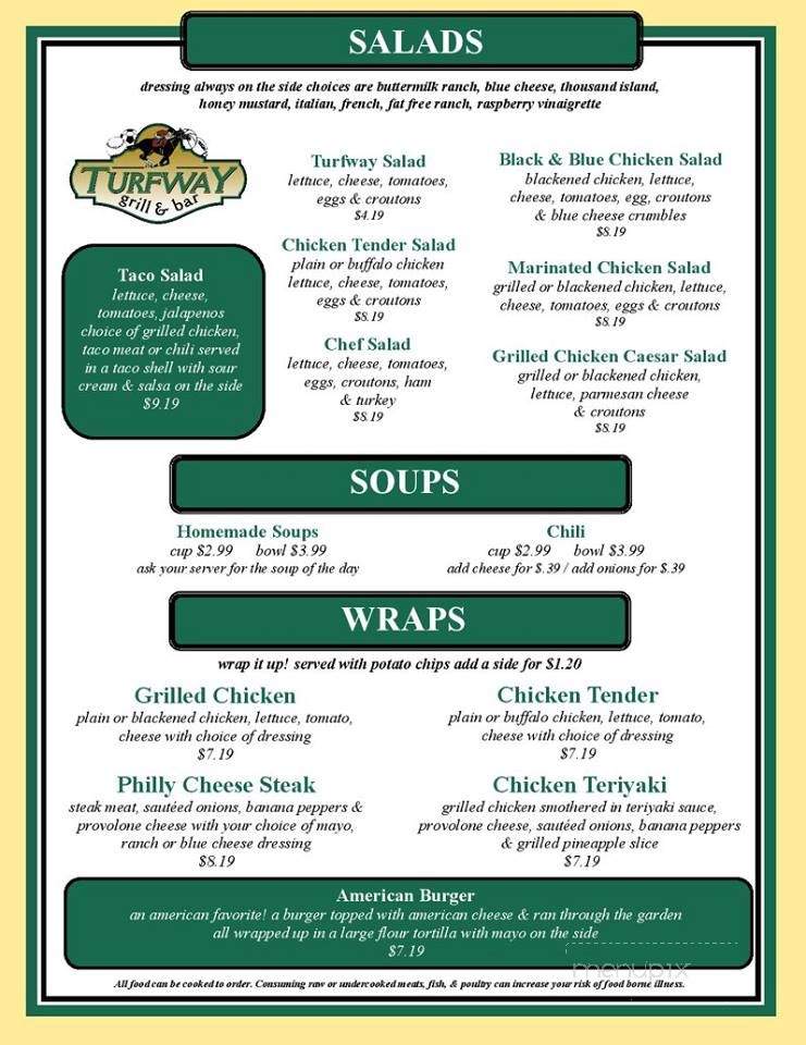 Turfway Grill and Bar - Florence, KY menu_pic