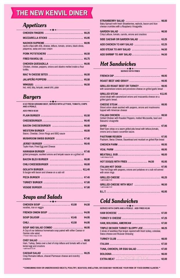 The New Kenvil Diner - Kenvil, NJ menu_pic
