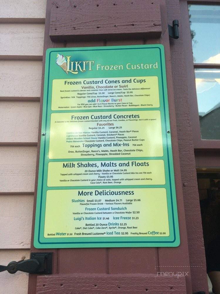 Likit Frozen Custard - St. Augustine, FL menu_pic