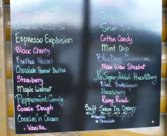 Denali Glacier Scoops Ice Cream - Denali, AK menu_pic