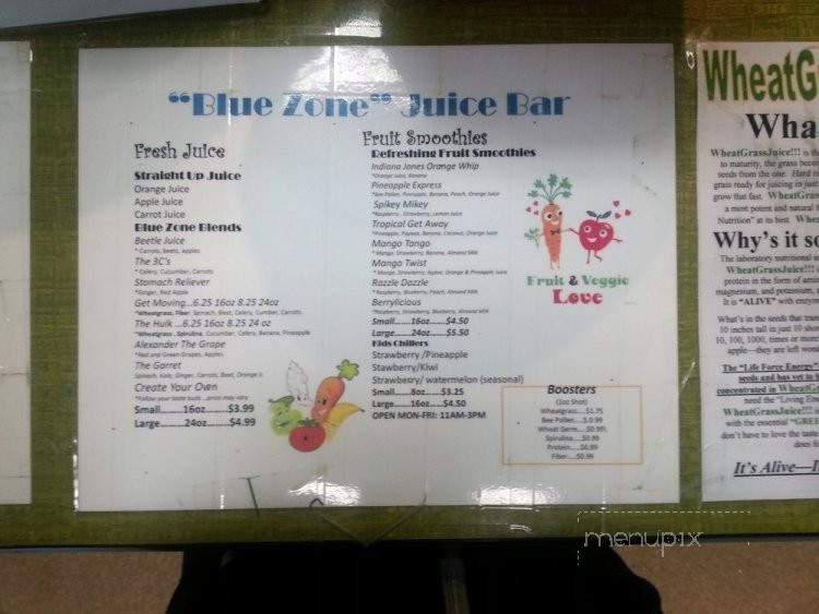 /250867941/Blue-Zone-Juice-Bar-Menu-Loma-Linda-CA - Loma Linda, CA