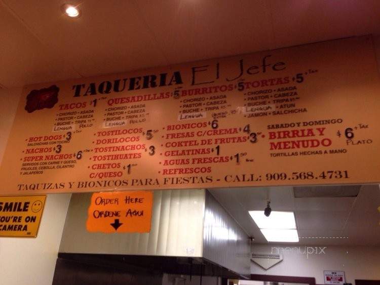 Taqueria El Jefe - Pomona, CA menu_pic