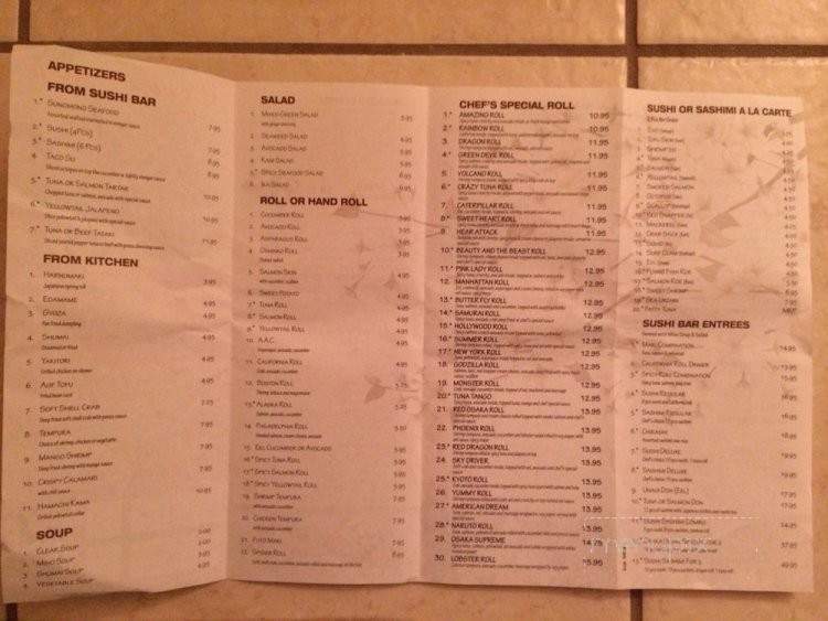 Osaka - Fayetteville, NC menu_pic