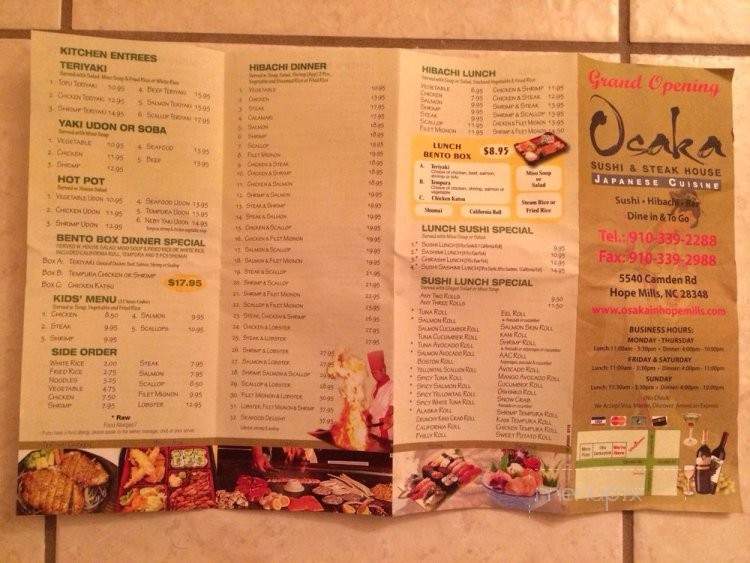 Osaka - Fayetteville, NC menu_pic