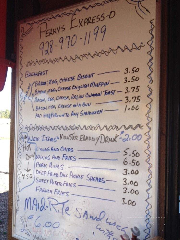 Perky's Expresso - Overgaard, AZ menu_pic