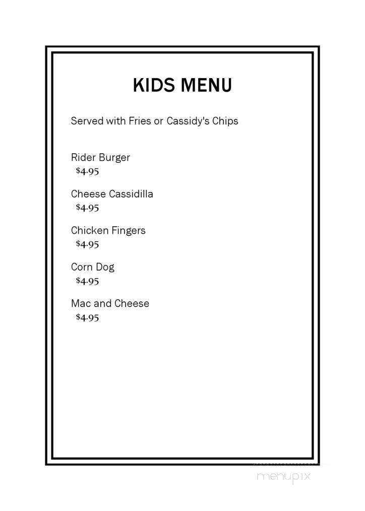 Cassidy's Sports Grill - Johnstown, CO menu_pic
