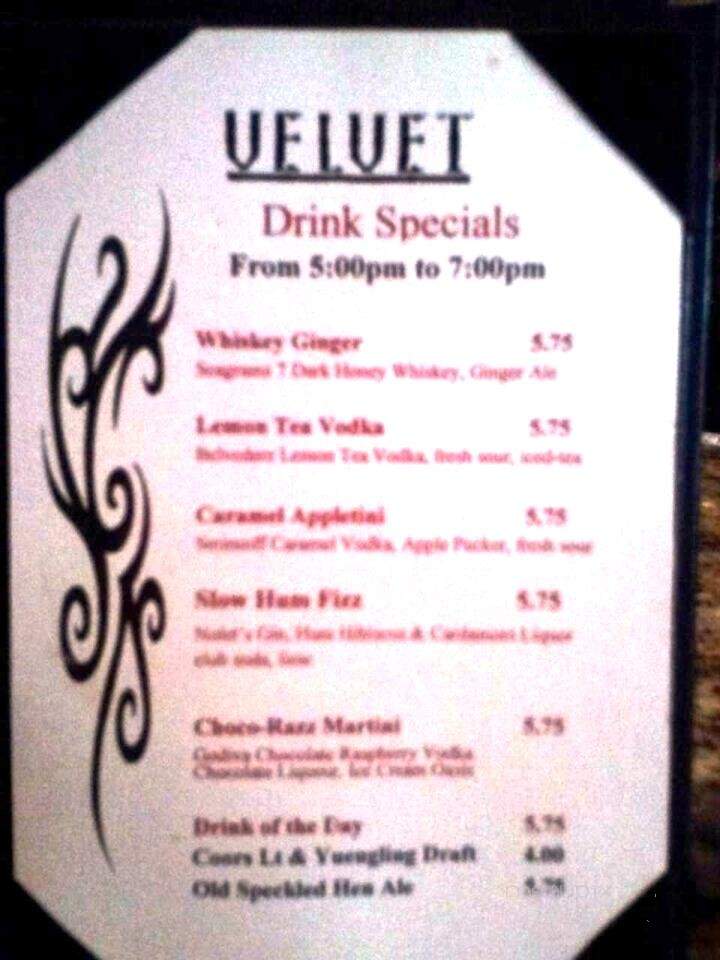 Velvet Bar - Orlando, FL menu_pic