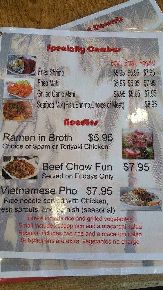 Kaula Island Grill - Sacramento, CA menu_pic