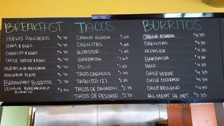Maria Isabel Taco Room - El Monte, CA menu_pic
