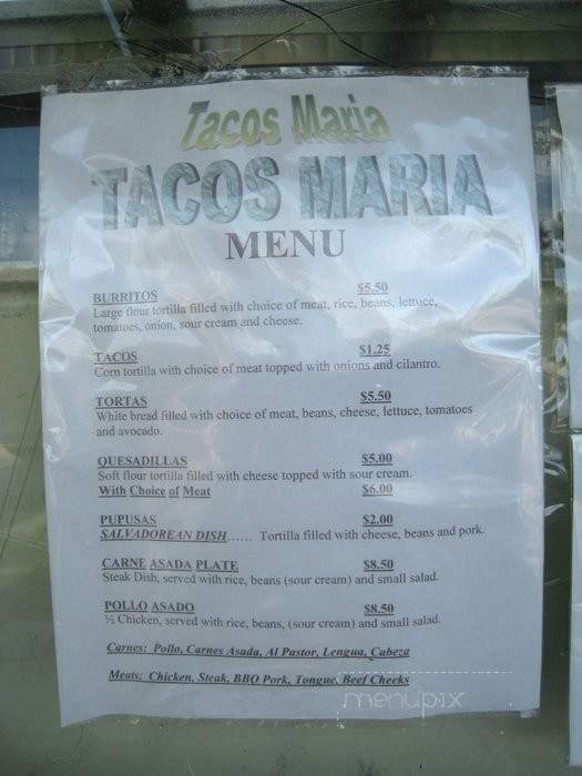 Tacos Maria / Tacos Patzcuaro - Seattle, WA menu_pic