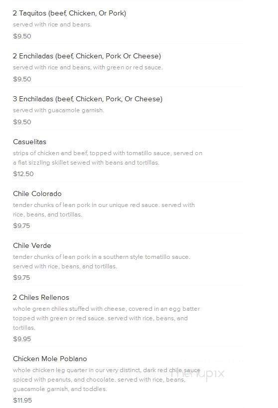 Cocina Michoacana 2 - Sonora, CA menu_pic