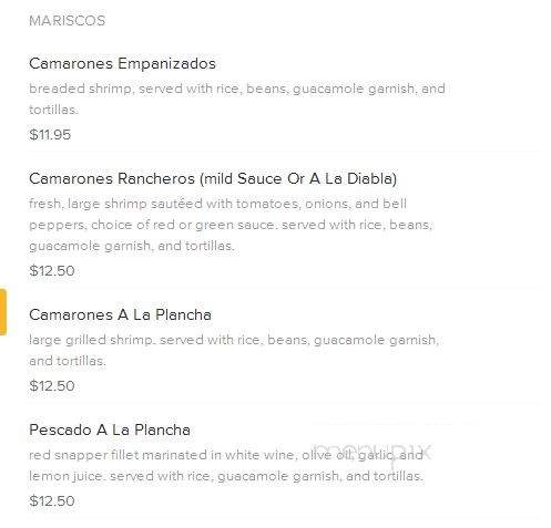 Cocina Michoacana 2 - Sonora, CA menu_pic