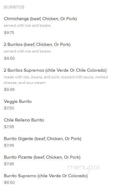 Cocina Michoacana 2 - Sonora, CA menu_pic
