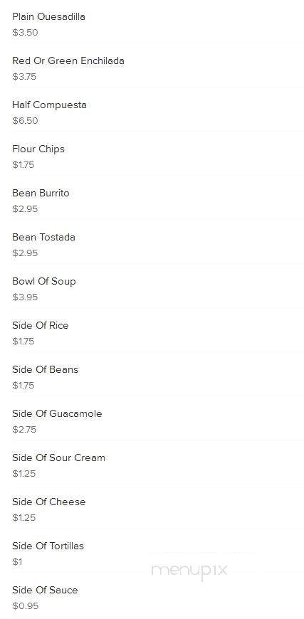 Cocina Michoacana 2 - Sonora, CA menu_pic