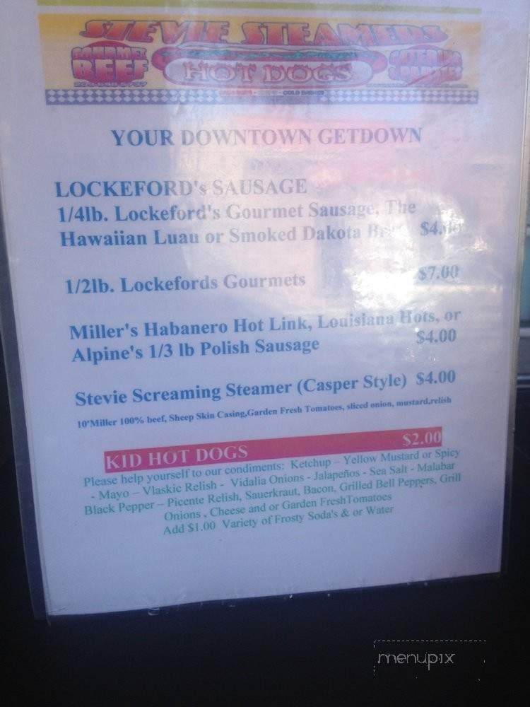 Stevie's Steamers - Stockton, CA menu_pic
