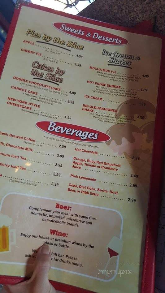 Lyon's - Tracy, CA menu_pic