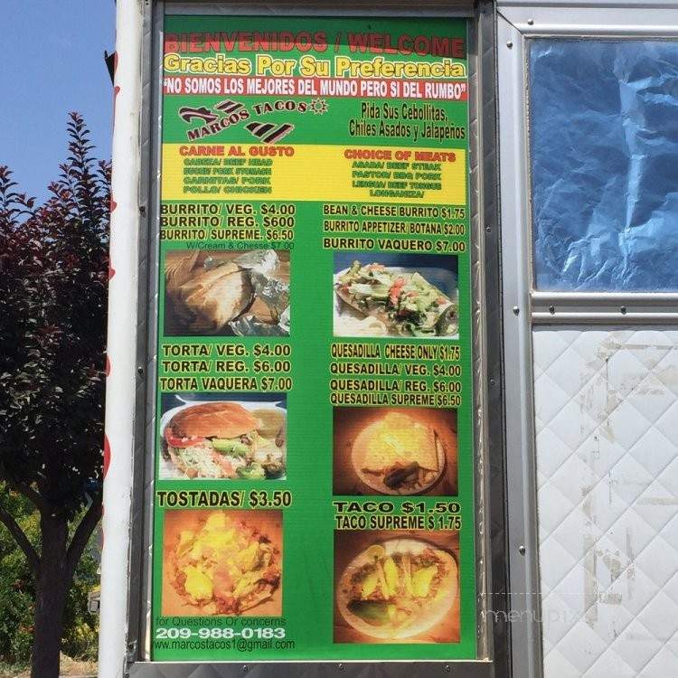 Marco's Taco Truck - Le Grand, CA menu_pic