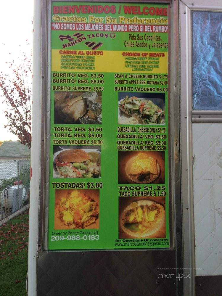 Marco's Taco Truck - Le Grand, CA menu_pic