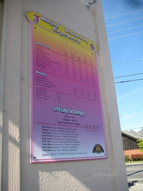 Bikini Bottom Expresso II - Puyallup, WA menu_pic