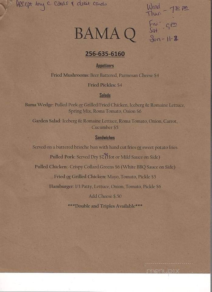 Bama Q - Hammondville, AL menu_pic