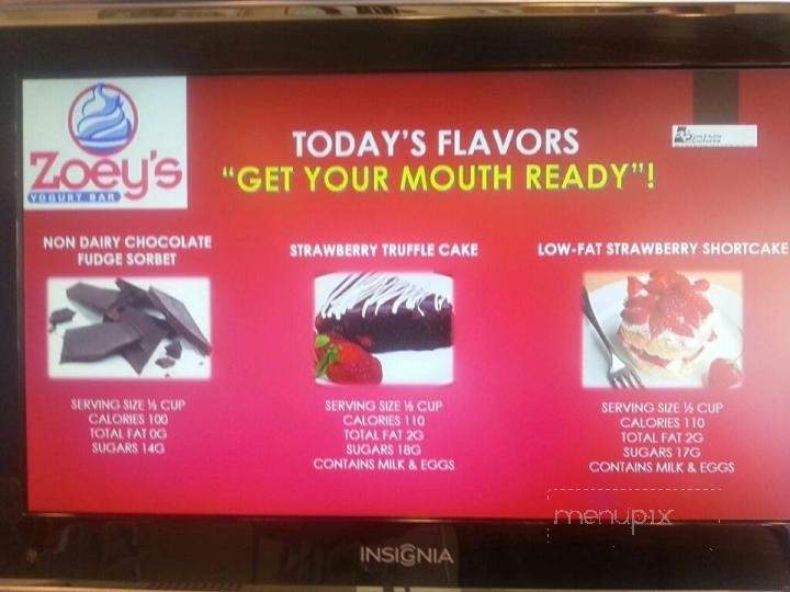 Zoey's Yogurt Bar - Philadelphia, PA menu_pic