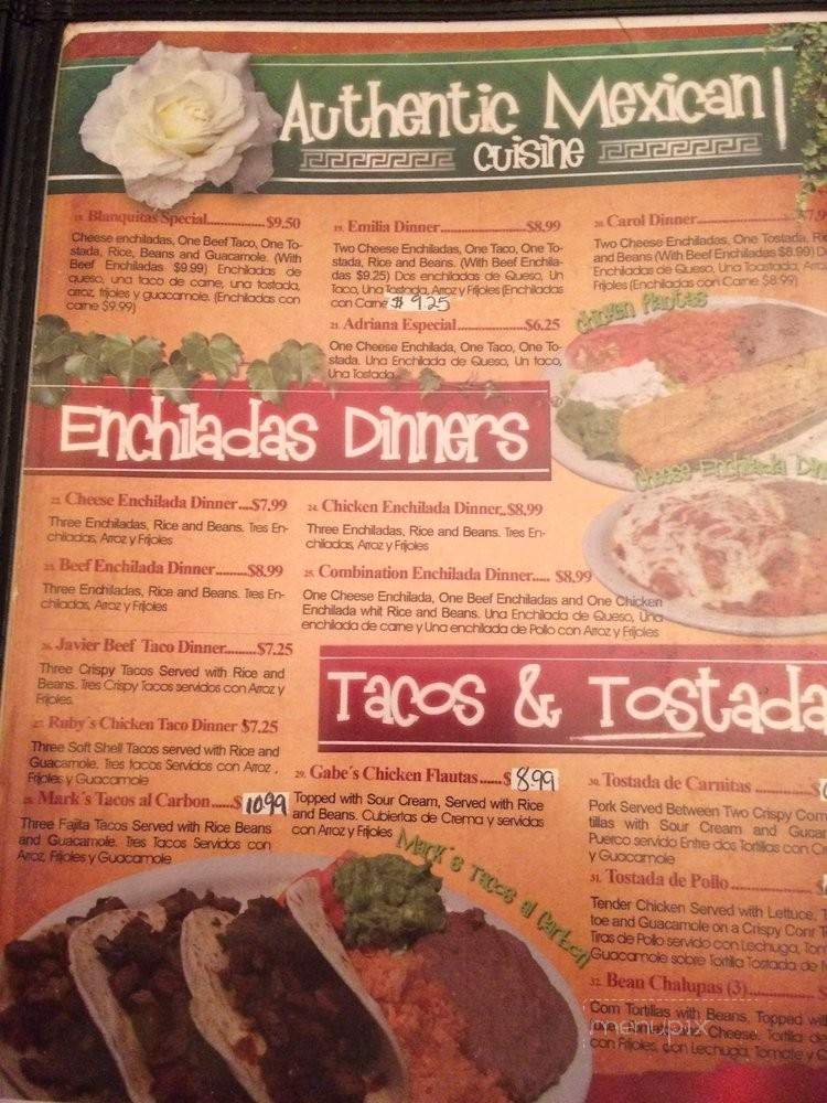 Blanquita's Mexican Restaurant - Jacinto City, TX menu_pic