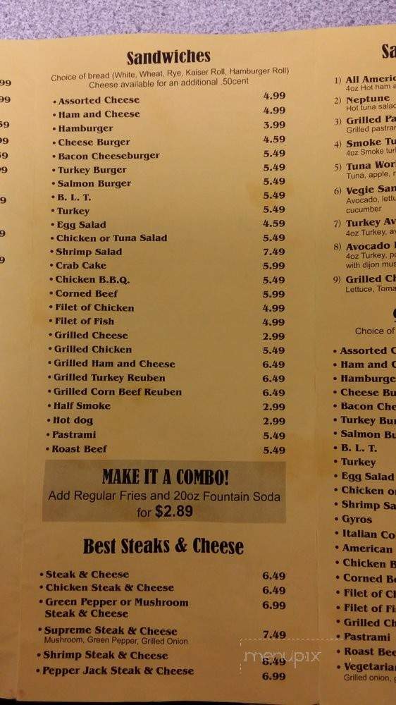 Pi's Deli - Laurel, MD menu_pic