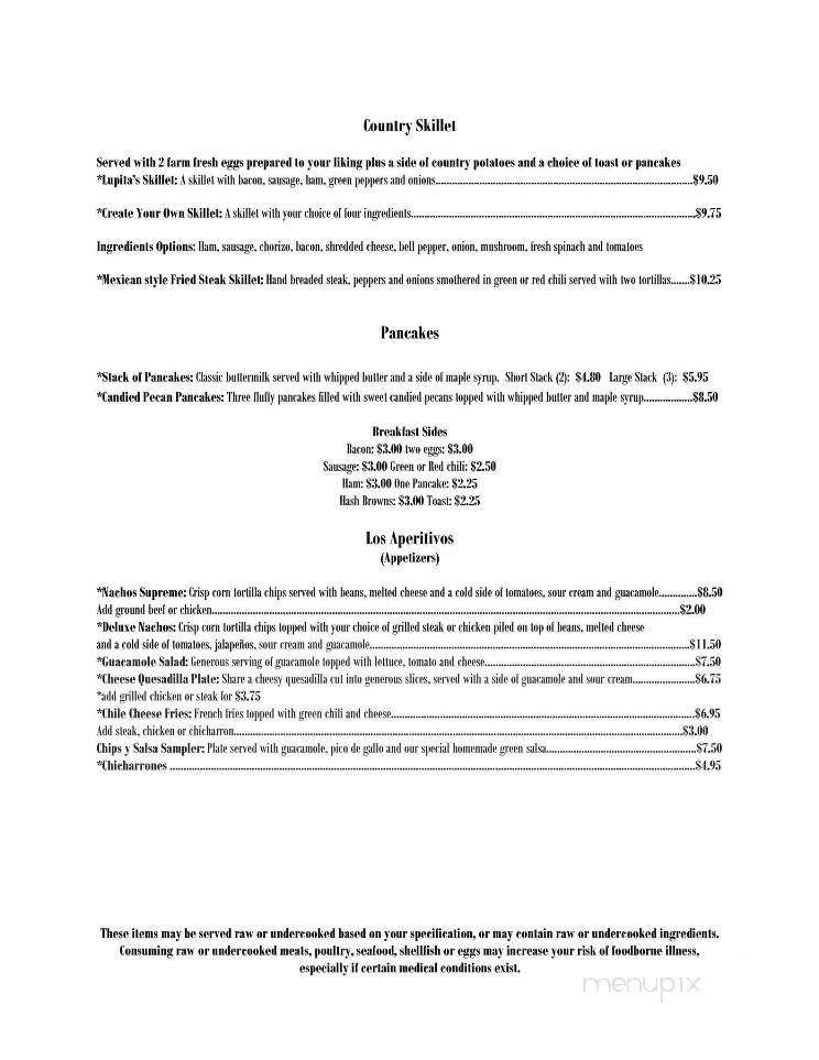 Charito's House - Larkspur, CO menu_pic