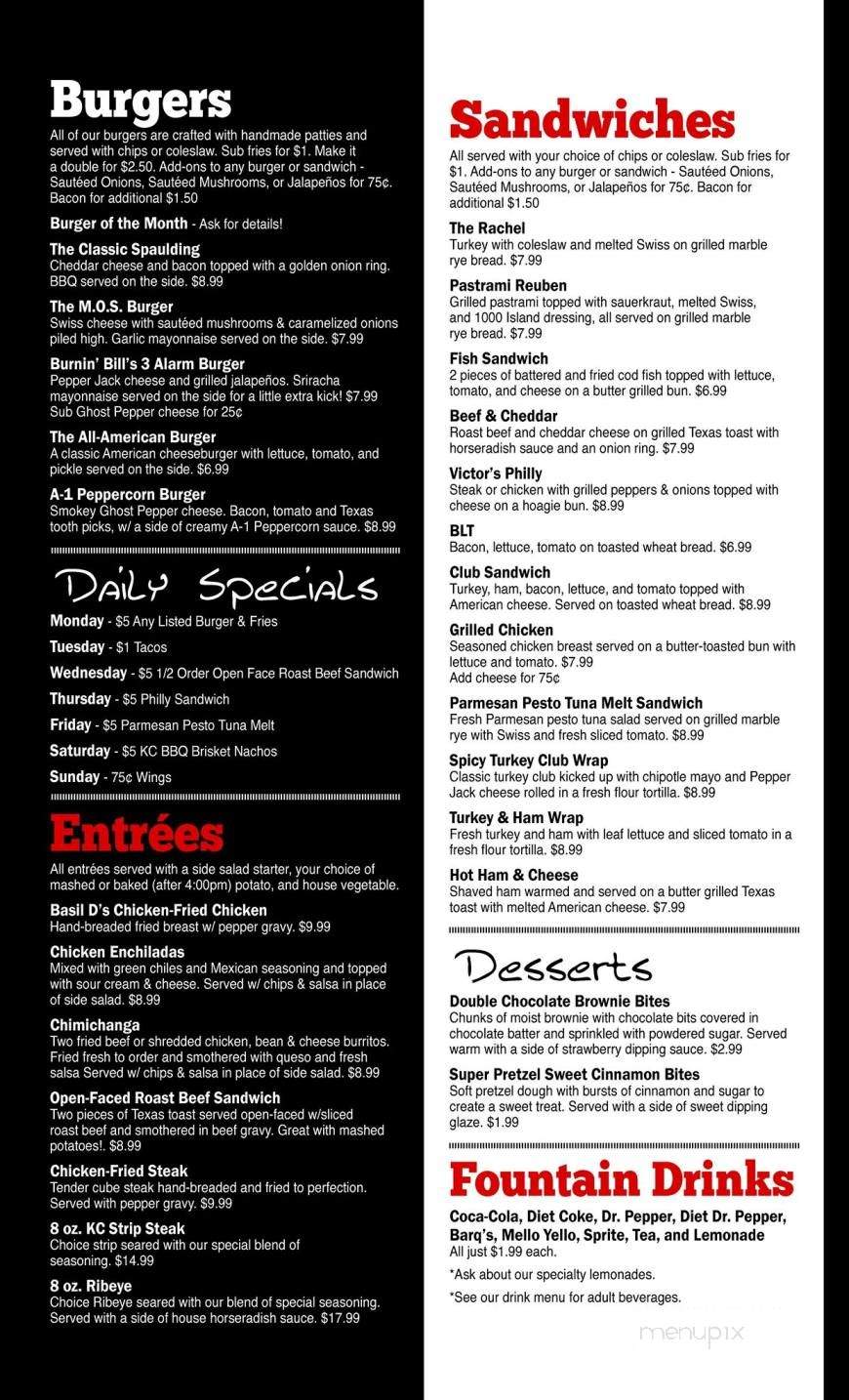 Spaulding's Food & Drink - Andover, KS menu_pic