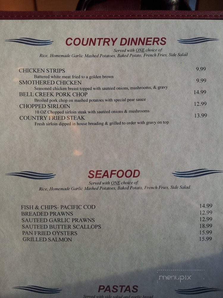Bell Creek Bar & Grill - Sequim, WA menu_pic