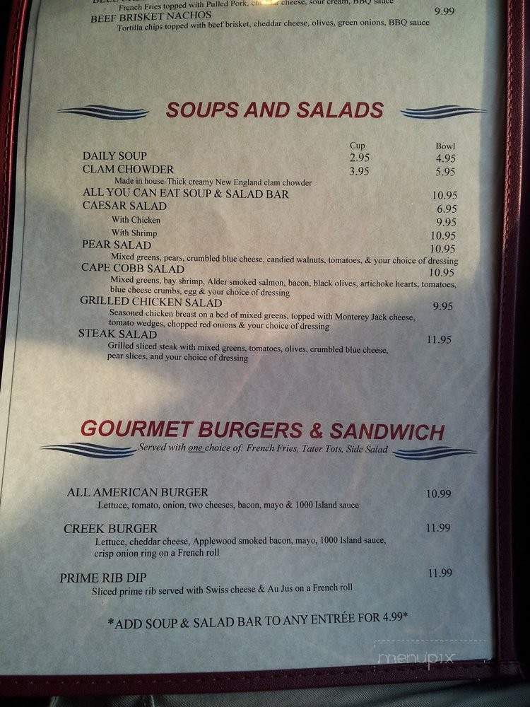 Bell Creek Bar & Grill - Sequim, WA menu_pic