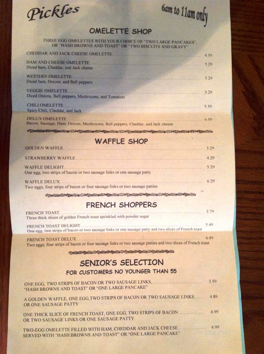 Pickles Restaurant - Edmond, OK menu_pic