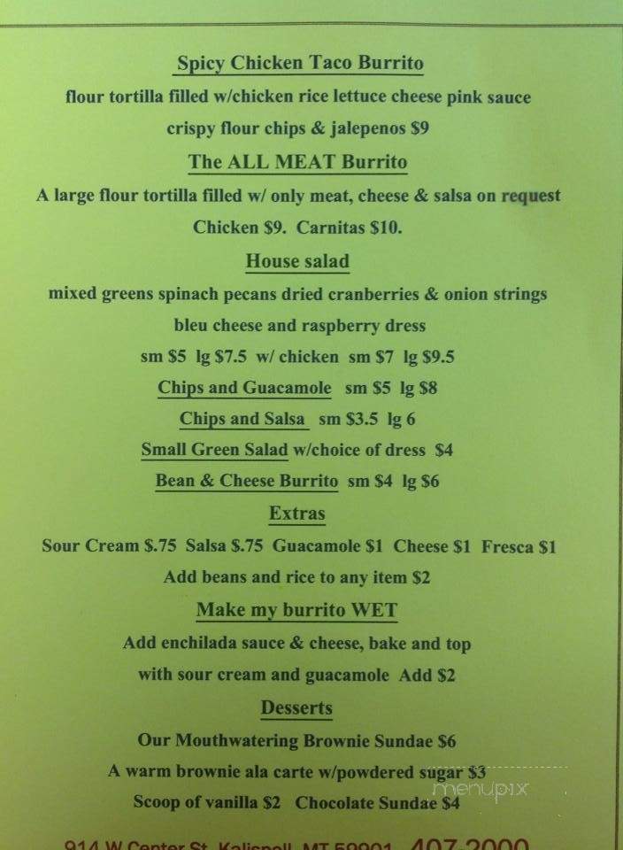 Rock n Roll Taco - Kalispell, MT menu_pic