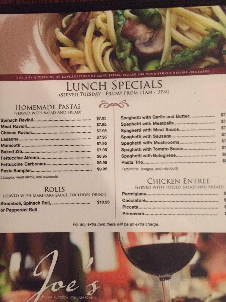 Joe's Italian Grill - Joplin, MO menu_pic