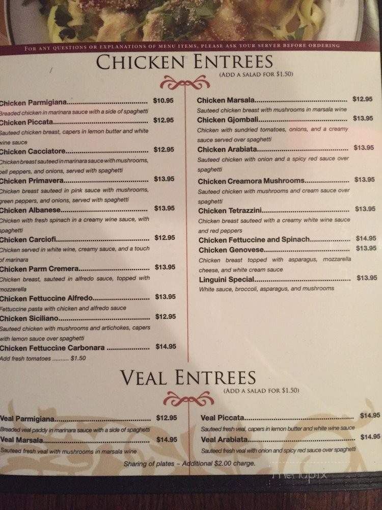 Joe's Italian Grill - Joplin, MO menu_pic