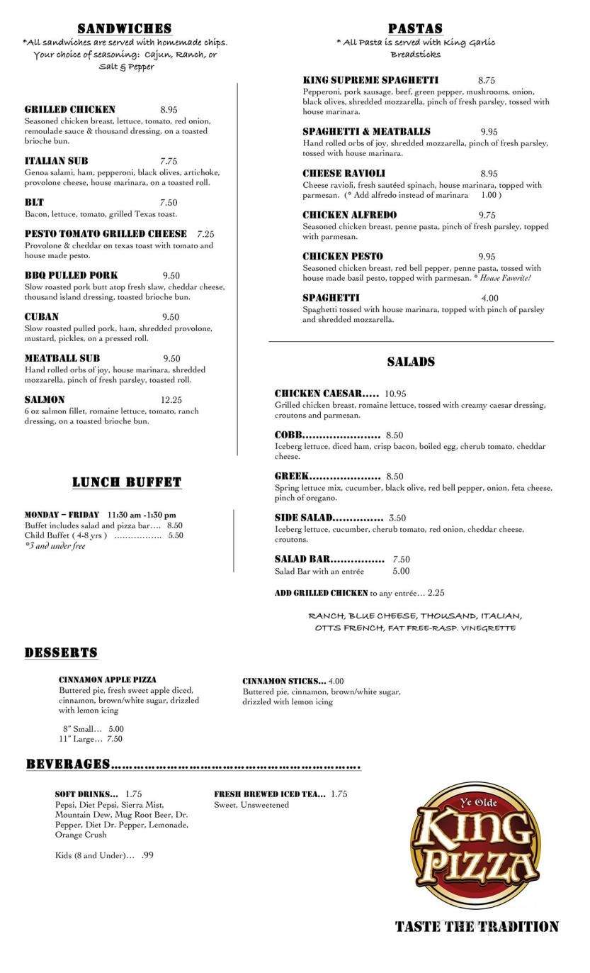 Ye Olde King Pizza - Joplin, MO menu_pic