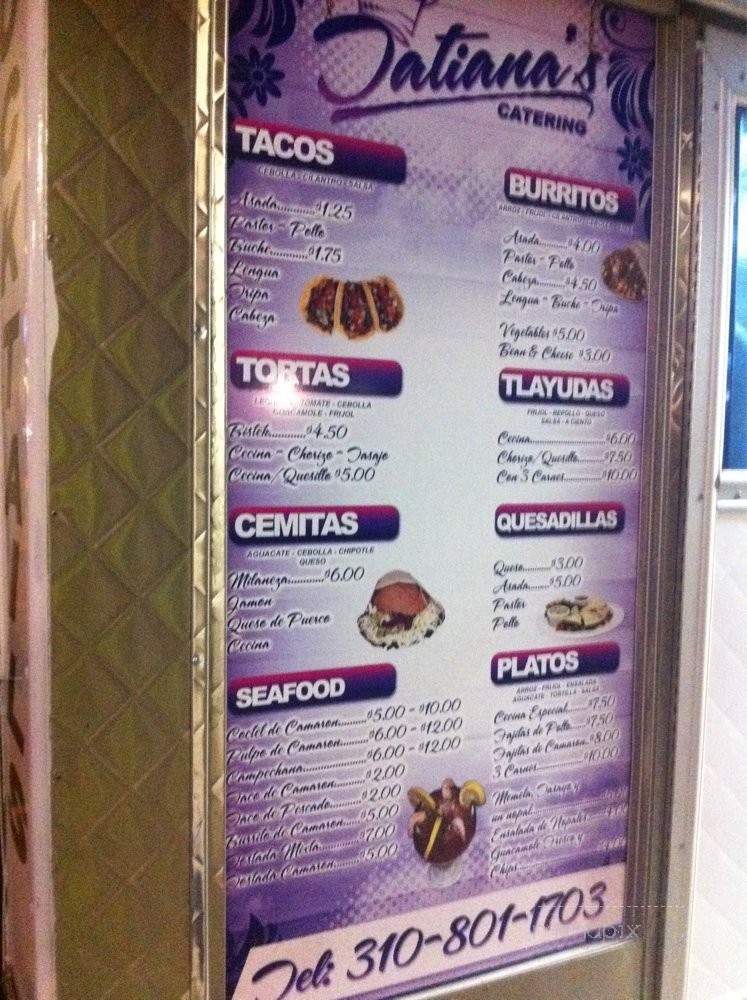 Tatiana's Catering Truck - Los Angeles, CA menu_pic