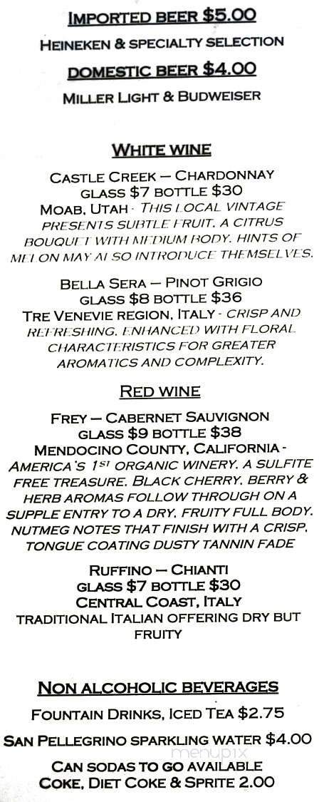 Valhalla Pizzeria & Coffee Shop - Bryce Canyon, UT menu_pic