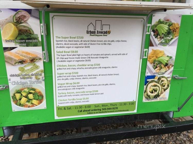 Urban Avocado - Portland, OR menu_pic