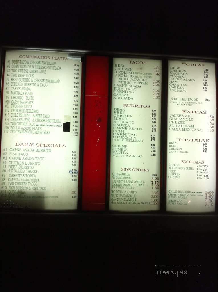 La Posada - Kennewick, WA menu_pic