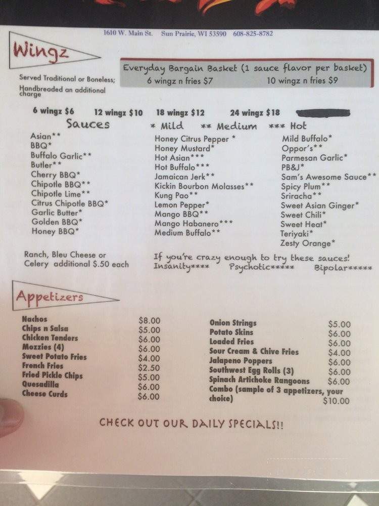Wingz-n-Thingz - Sun Prairie, WI menu_pic