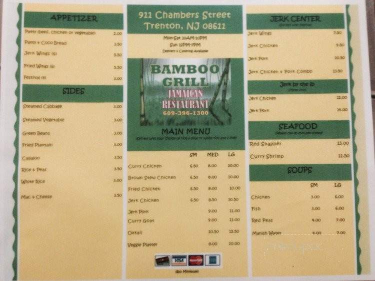 Bamboo Grill Jamaican Restaurant - Trenton, NJ menu_pic
