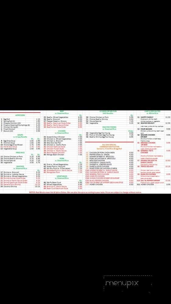 Li's Asian Buffet - Ashland City, TN menu_pic