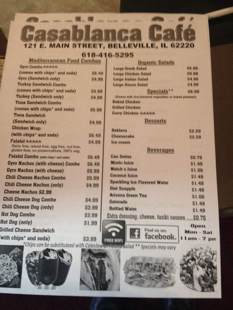 Casablanca Cafe - Belleville, IL menu_pic